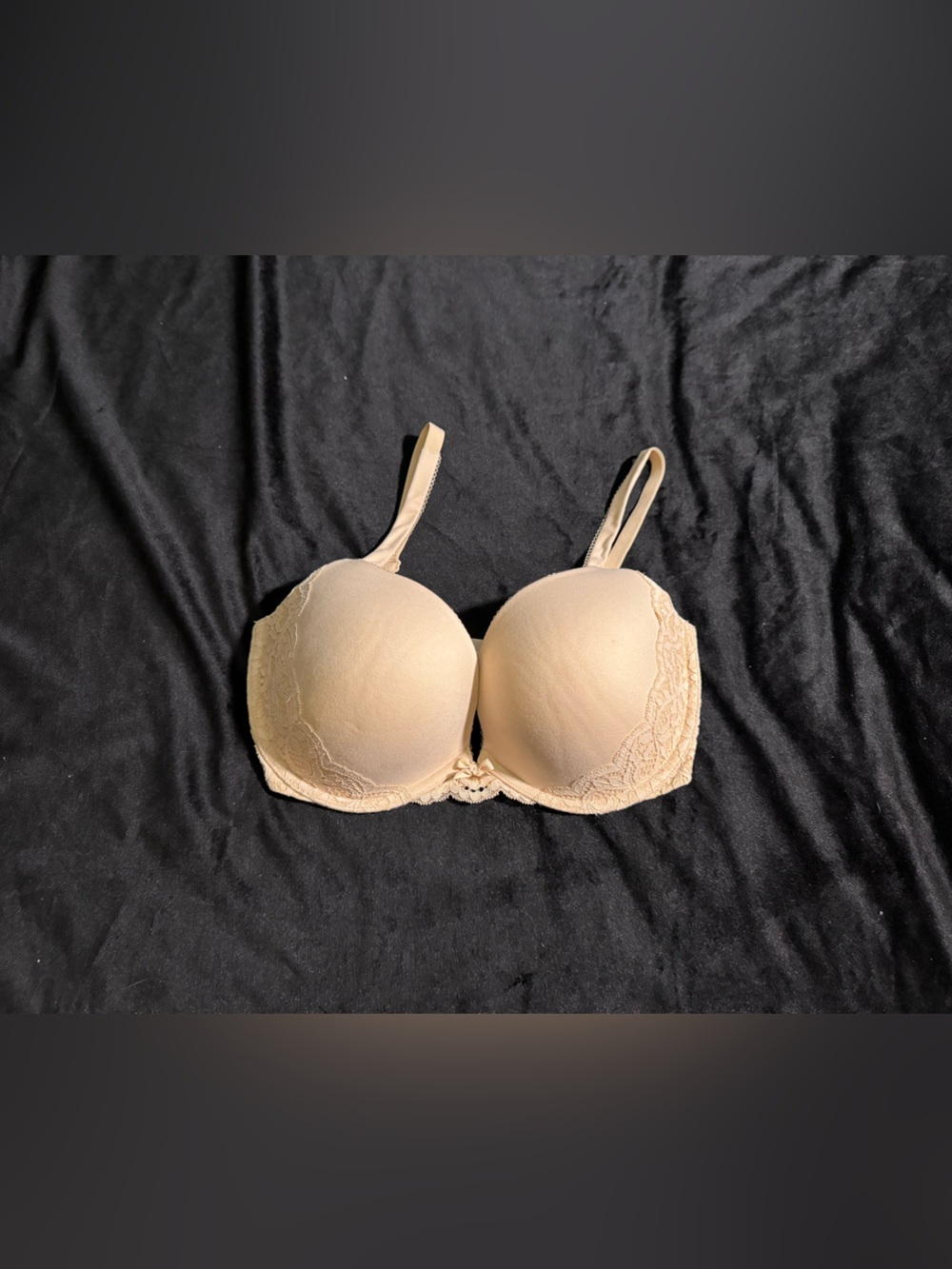 Victoria's Secret Strapless Padded Lace-Trim Bra - Beige